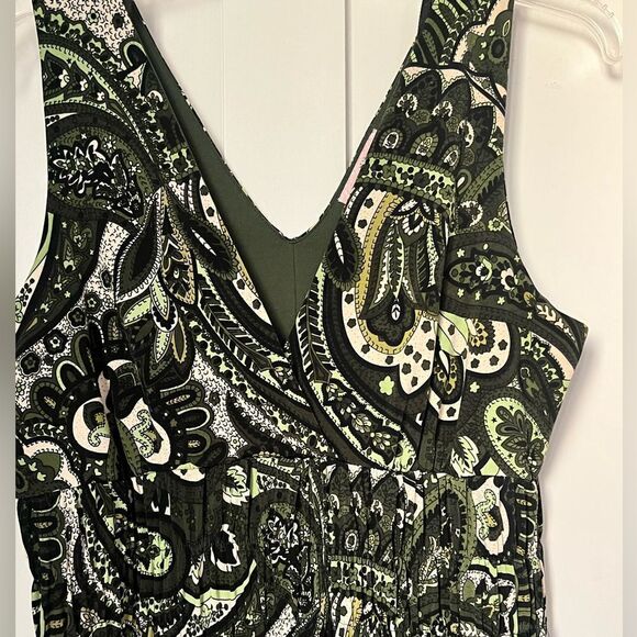 Epilogue Women's Summer Green Paisley Maxi Sleeveless Dress sz L - Picture 5 of 8